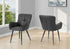 MN-N751157    Dining Chair, 33" Height, Set Of 2, Upholstered, Side, Dining Room, Kitchen, Black Leather Look, Black Metal, Contemporary, Modern