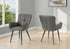 MN-N751158    Dining Chair, 33" Height, Set Of 2, Upholstered, Side, Dining Room, Kitchen, Grey Leather Look, Black Metal, Contemporary, Modern