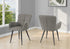 MN-741159    Dining Chair, 33" Height, Set Of 2, Upholstered, Side, Dining Room, Kitchen, Grey Suede Look, Black Metal, Contemporary, Modern