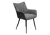 MN-F791167    Dining Chair, 35" Height, Set Of 2, Upholstered, Side, Dining Room, Kitchen, Dark Grey Fabric, Black Leather Look, Contemporary