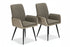 MN-801182    Dining Chair, 36" Height, Set Of 2, Upholstered, Side, Dining Room, Kitchen, Brown Fabric, Taupe Leather Look, Contemporary, Modern