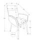 MN-801182    Dining Chair, 36" Height, Set Of 2, Upholstered, Side, Dining Room, Kitchen, Brown Fabric, Taupe Leather Look, Contemporary, Modern