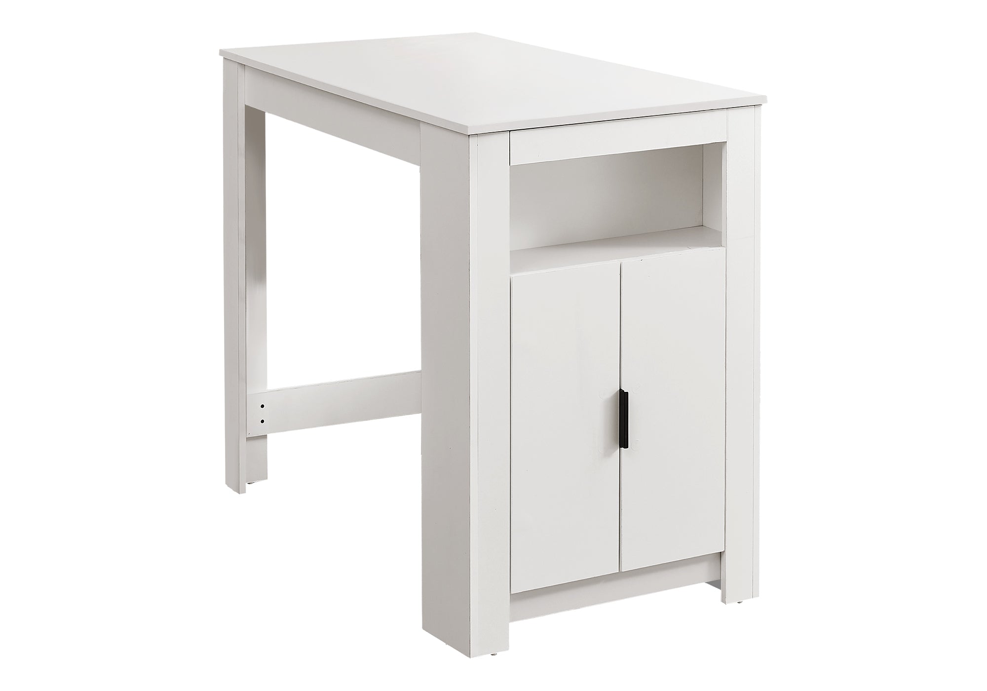 MN-661202    Dining Table, 48" Rectangular, Counter Height, Kitchen, Small, Storage, White Laminate, Contemporary, Modern