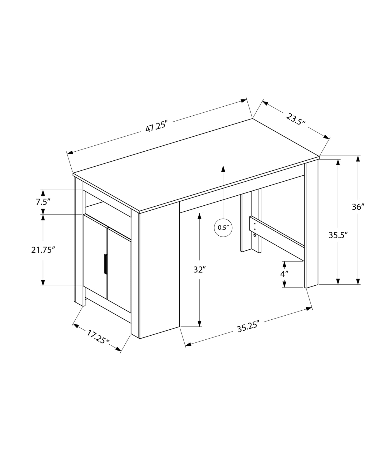 MN-U671204    Dining Table, 48" Rectangular, Counter Height, Kitchen, Small, Storage, Grey Laminate, Contemporary, Modern