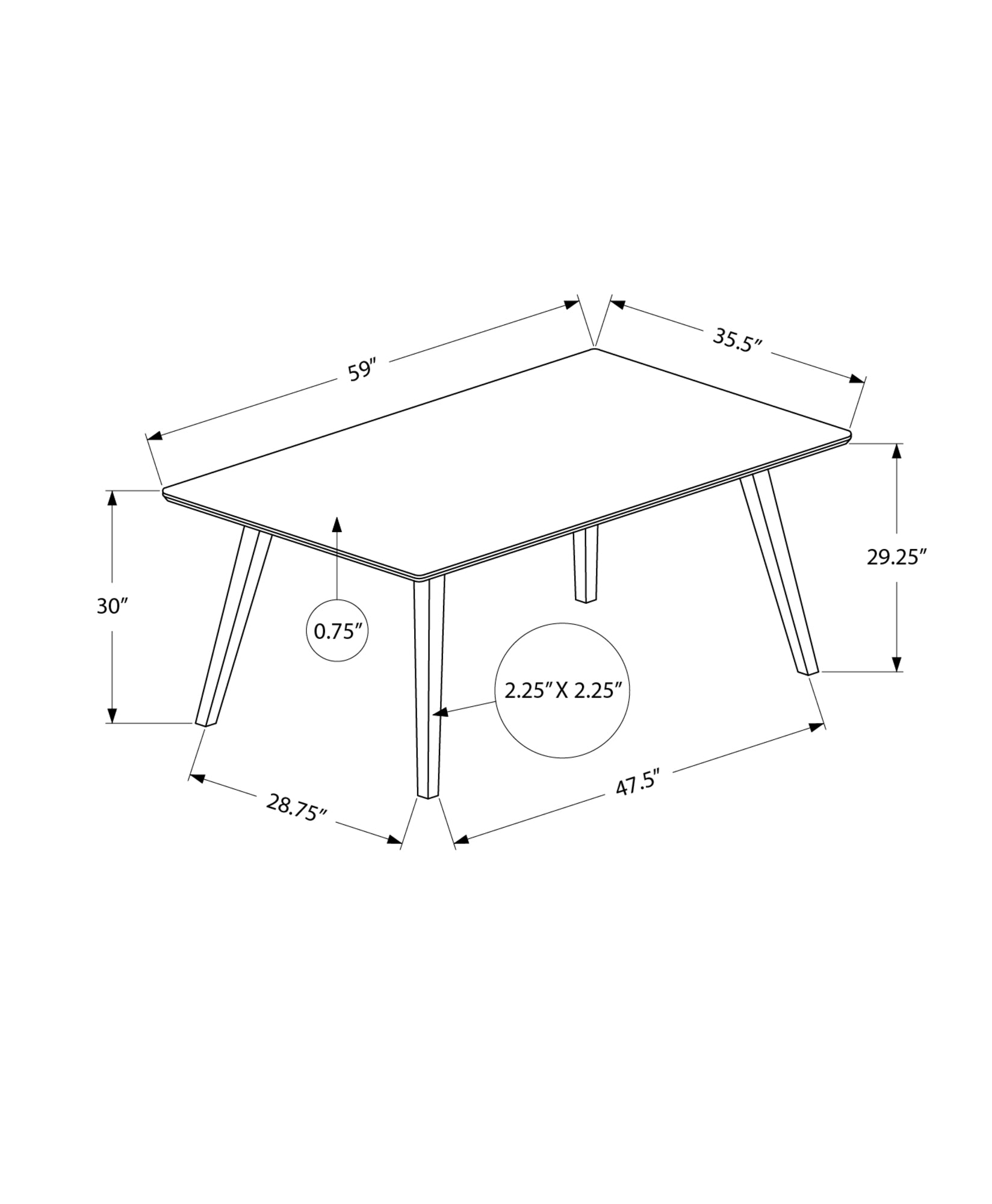 MN-971217    DINING TABLE - WALNUT VENEER 36"X 60"