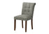 MN-U771218    Dining Chair, 38" Height, Set Of 2, Upholstered, Dining Room, Side, Kitchen, Grey Fabric, Walnut Wood Legs, Modern