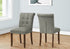 MN-U771218    Dining Chair, 38" Height, Set Of 2, Upholstered, Dining Room, Side, Kitchen, Grey Fabric, Walnut Wood Legs, Modern