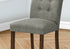 MN-U771218    Dining Chair, 38" Height, Set Of 2, Upholstered, Dining Room, Side, Kitchen, Grey Fabric, Walnut Wood Legs, Modern