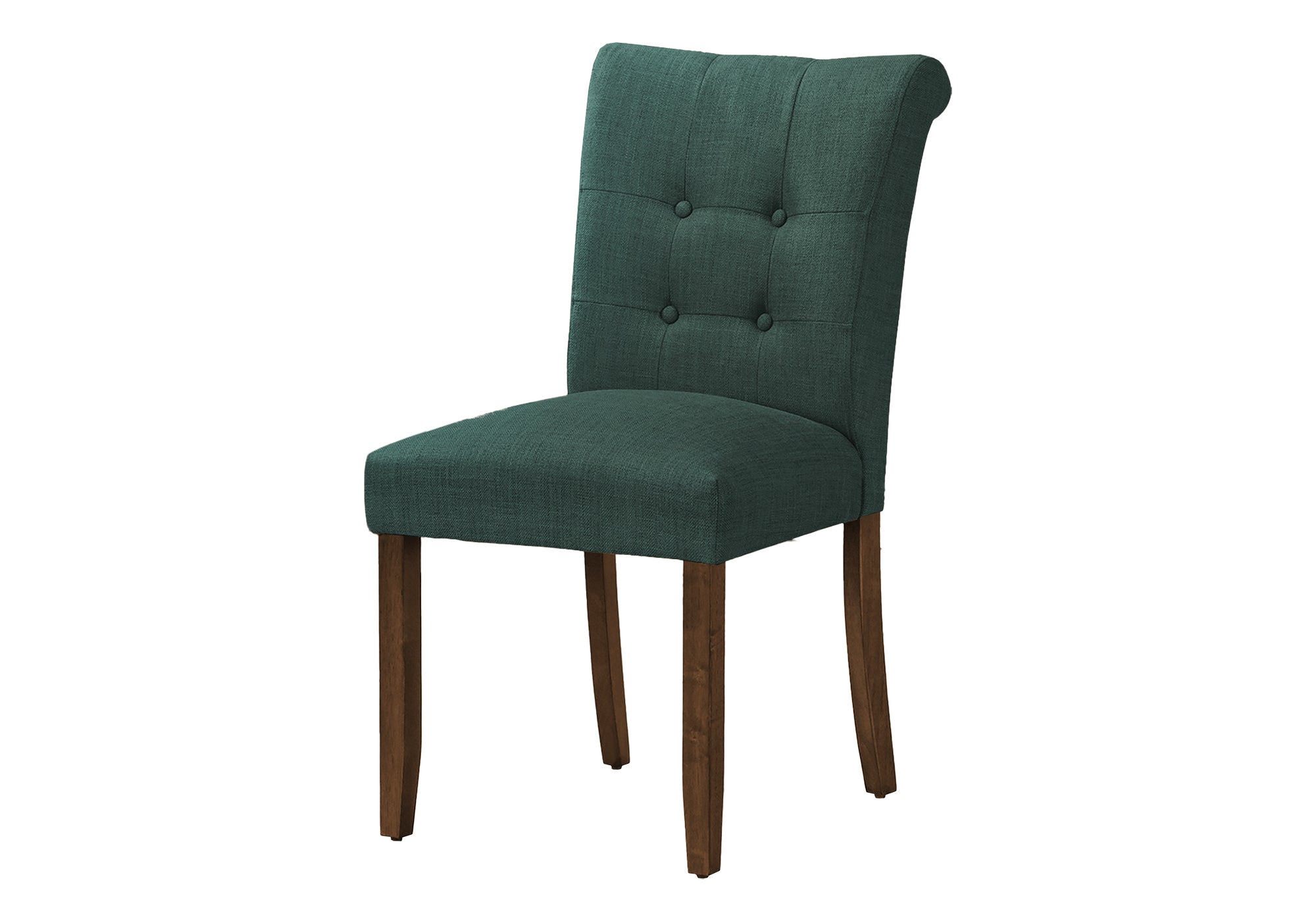 MN-U771220    Dining Chair, 38" Height, Set Of 2, Upholstered, Dining Room, Side, Kitchen, Blue Fabric, Walnut Wood Legs, Modern