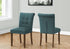 MN-U771220    Dining Chair, 38" Height, Set Of 2, Upholstered, Dining Room, Side, Kitchen, Blue Fabric, Walnut Wood Legs, Modern