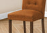 MN-U771221    Dining Chair, 38" Height, Set Of 2, Upholstered, Dining Room, Side, Kitchen, Orange Fabric, Walnut Wood Legs, Modern
