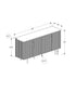 MN-961225    Cabinet, 66" Wide, Sideboard, Buffet, Dining Room, White Faux Marble, Black Laminate, Contemporary, Modern