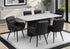 MN-971226    Dining Table, 70" Rectangular, Laminate Top, Dining Room, Kitchen, White Faux Marble, Black Laminate, Contemporary, Modern