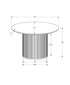 MN-981227    Dining Table, 48" Round, Laminate Top, Dining Room, Kitchen, White Faux Marble, Black Laminate, Contemporary, Modern