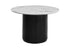 MN-981227    Dining Table, 48" Round, Laminate Top, Dining Room, Kitchen, White Faux Marble, Black Laminate, Contemporary, Modern