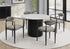 MN-981227    Dining Table, 48" Round, Laminate Top, Dining Room, Kitchen, White Faux Marble, Black Laminate, Contemporary, Modern
