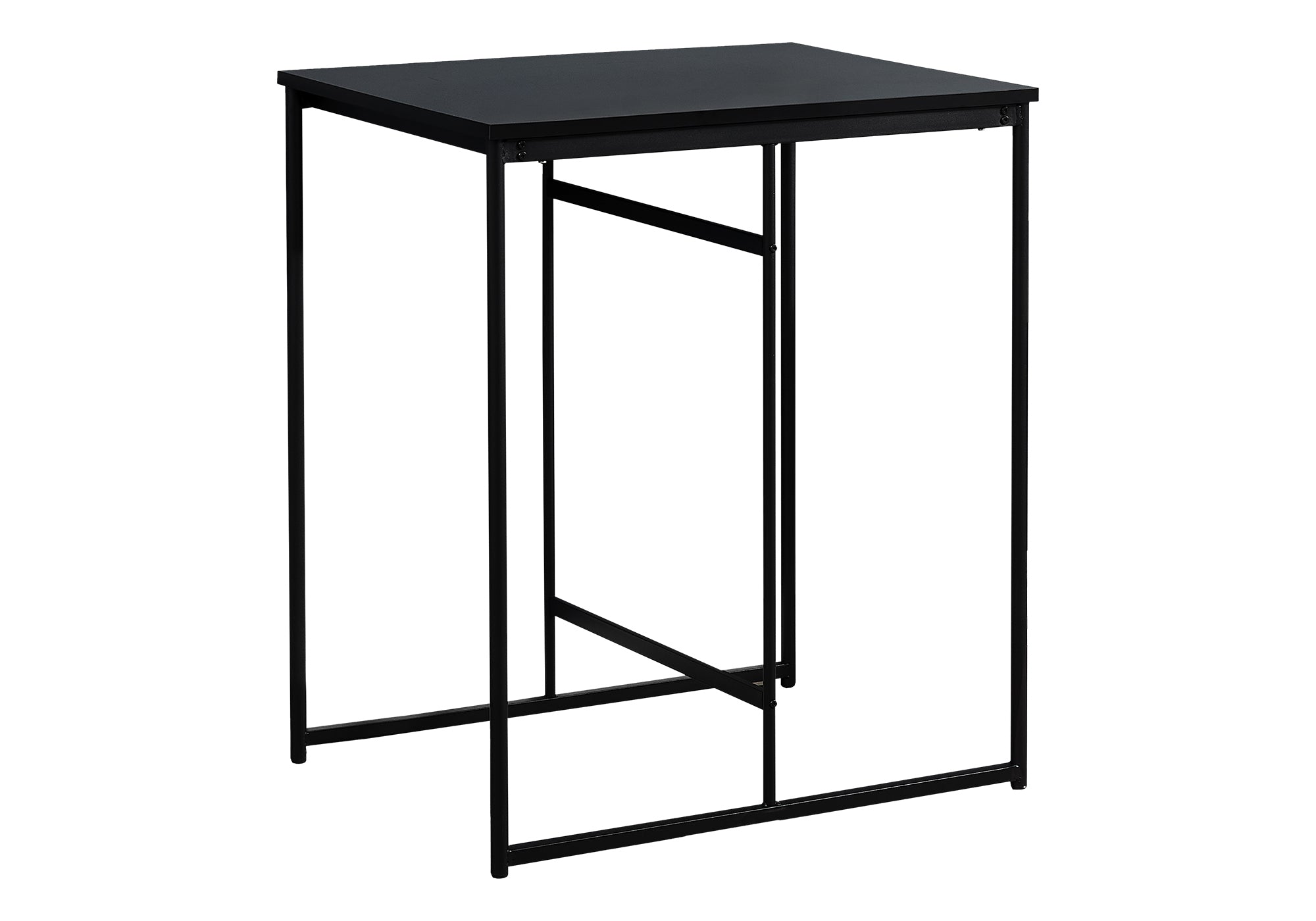 MN-U871240    Dining Table, 32" Rectangular, Counter Height, Small, Laminate Top, Kitchen, Black Laminate, Black Metal, Contemporary, Modern