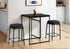 MN-U871240    Dining Table, 32" Rectangular, Counter Height, Small, Laminate Top, Kitchen, Black Laminate, Black Metal, Contemporary, Modern