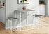 MN-U871241    Dining Table, 32" Rectangular, Counter Height, Small, Laminate Top, Kitchen, Grey Laminate, White Metal, Contemporary, Modern