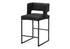 MN-E16141248    Barstool, Counter Height, Set Of 2, Kitchen, Black Leather Look, Black Metal, Contemporary, Modern