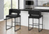 MN-E16141248    Barstool, Counter Height, Set Of 2, Kitchen, Black Leather Look, Black Metal, Contemporary, Modern