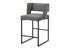 MN-151249    Barstool, Counter Height, Set Of 2, Kitchen, Grey Fabric, Black Metal, Contemporary, Modern