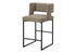 MN-161250    Barstool, Counter Height, Set Of 2, Kitchen, Brown Fabric, Black Metal, Contemporary, Modern