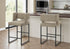 MN-161250    Barstool, Counter Height, Set Of 2, Kitchen, Brown Fabric, Black Metal, Contemporary, Modern