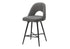 MN-D231253    Barstool, 39" Height, Set Of 2, Counter Height, Swivel, Kitchen, Grey Fabric, Black Metal, Contemporary, Modern