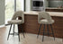 MN-D231254    Barstool, 39" Height, Set Of 2, Counter Height, Swivel, Kitchen, Beige Fabric, Black Metal, Contemporary, Modern
