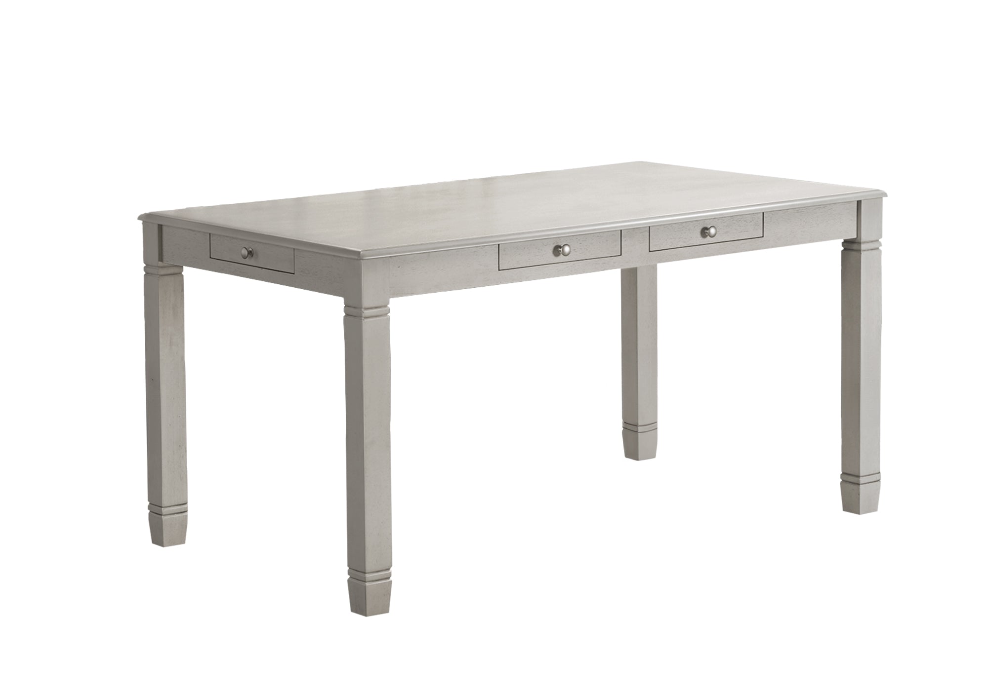MN-201255    Dining Table, 60" Rectangular, Storage Drawers, Veneer Top, Kitchen, Dining Room, Antique Grey Veneer, Transitional