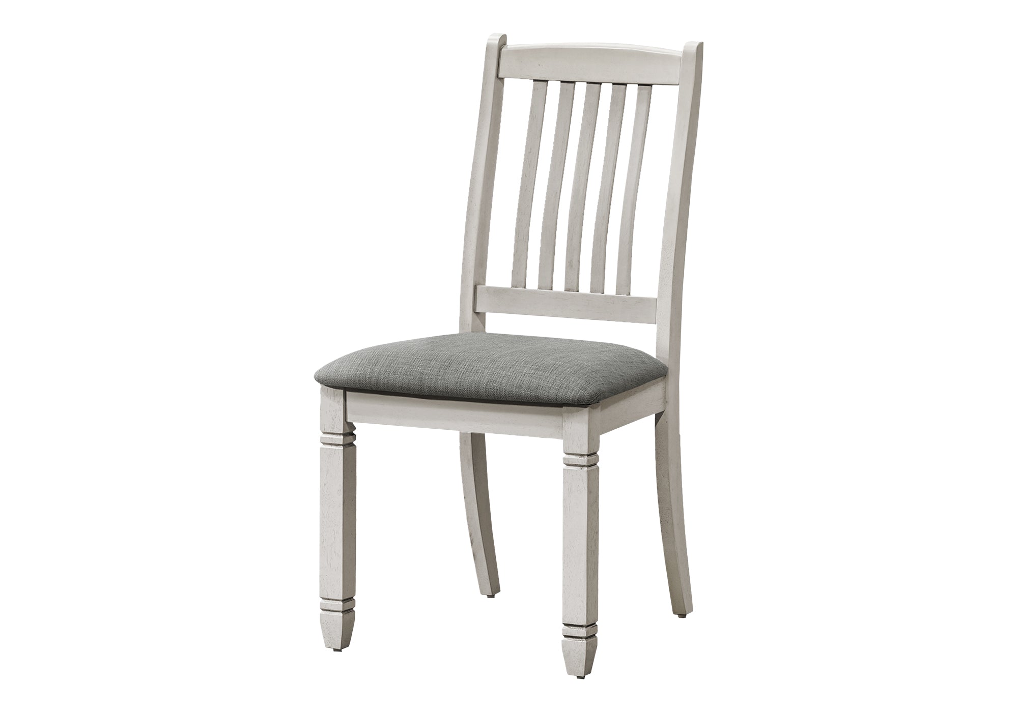 MN-U931256    Dining Chair, 38" Height, Set Of 2, Side, Upholstered, Kitchen, Dining Room, Antique Grey, Grey Fabric, Transitional