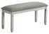 MN-U941257    Bench, 41" Rectangular, Kitchen, Dining Room, Entryway, Bedroom, Upholstered, Wood, Grey Solid Wood, Grey Fabric, Transitional