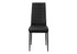 MN-T921270    Dining Chair, 39" Height, Set Of 2, Side, Upholstered, Dining Room, Kitchen, Black Leather Look, Black Metal, Contemporary