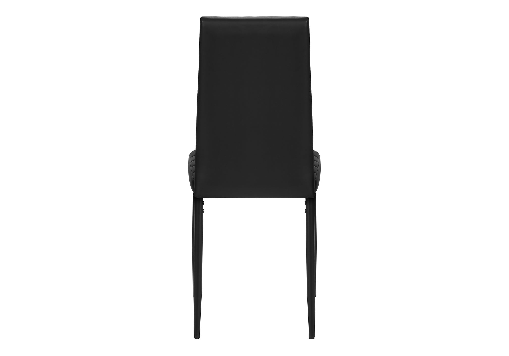 MN-T921270    Dining Chair, 39" Height, Set Of 2, Side, Upholstered, Dining Room, Kitchen, Black Leather Look, Black Metal, Contemporary