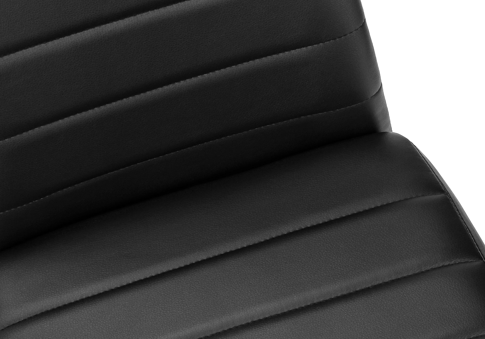 MN-T921270    Dining Chair, 39" Height, Set Of 2, Side, Upholstered, Dining Room, Kitchen, Black Leather Look, Black Metal, Contemporary