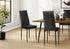 MN-T921270    Dining Chair, 39" Height, Set Of 2, Side, Upholstered, Dining Room, Kitchen, Black Leather Look, Black Metal, Contemporary