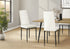 MN-T921271    Dining Chair, 39" Height, Set Of 2, Side, Upholstered, Dining Room, Kitchen, White Leather Look, Black Metal, Contemporary
