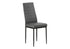 MN-T921272    Dining Chair, 39" Height, Set Of 2, Side, Upholstered, Dining Room, Kitchen, Grey Leather Look, Black Metal, Contemporary
