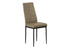 MN-T921273    Dining Chair, 39" Height, Set Of 2, Side, Upholstered, Dining Room, Kitchen, Dark Taupe Leather-look, Black Metal, Contemporary