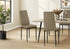 MN-T921273    Dining Chair, 39" Height, Set Of 2, Side, Upholstered, Dining Room, Kitchen, Dark Taupe Leather-look, Black Metal, Contemporary