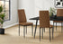 MN-T921275    Dining Chair, 39" Height, Set Of 2, Side, Upholstered, Dining Room, Kitchen, Cognac Leather-look, Black Metal, Contemporary