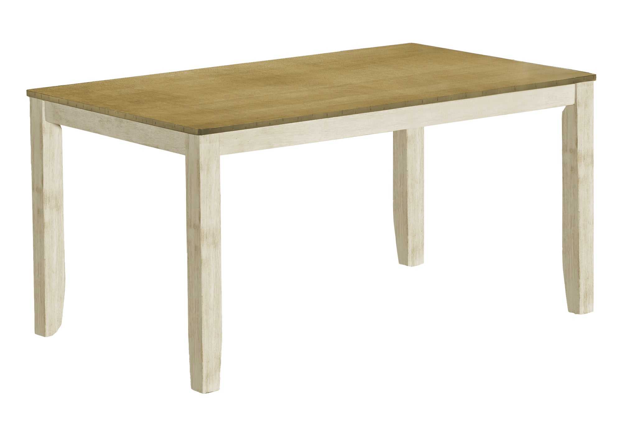 MN-U271335    DINING TABLE - ANTIQUE WHITE/ LIGHT BROWN VENEER 36"X 60"