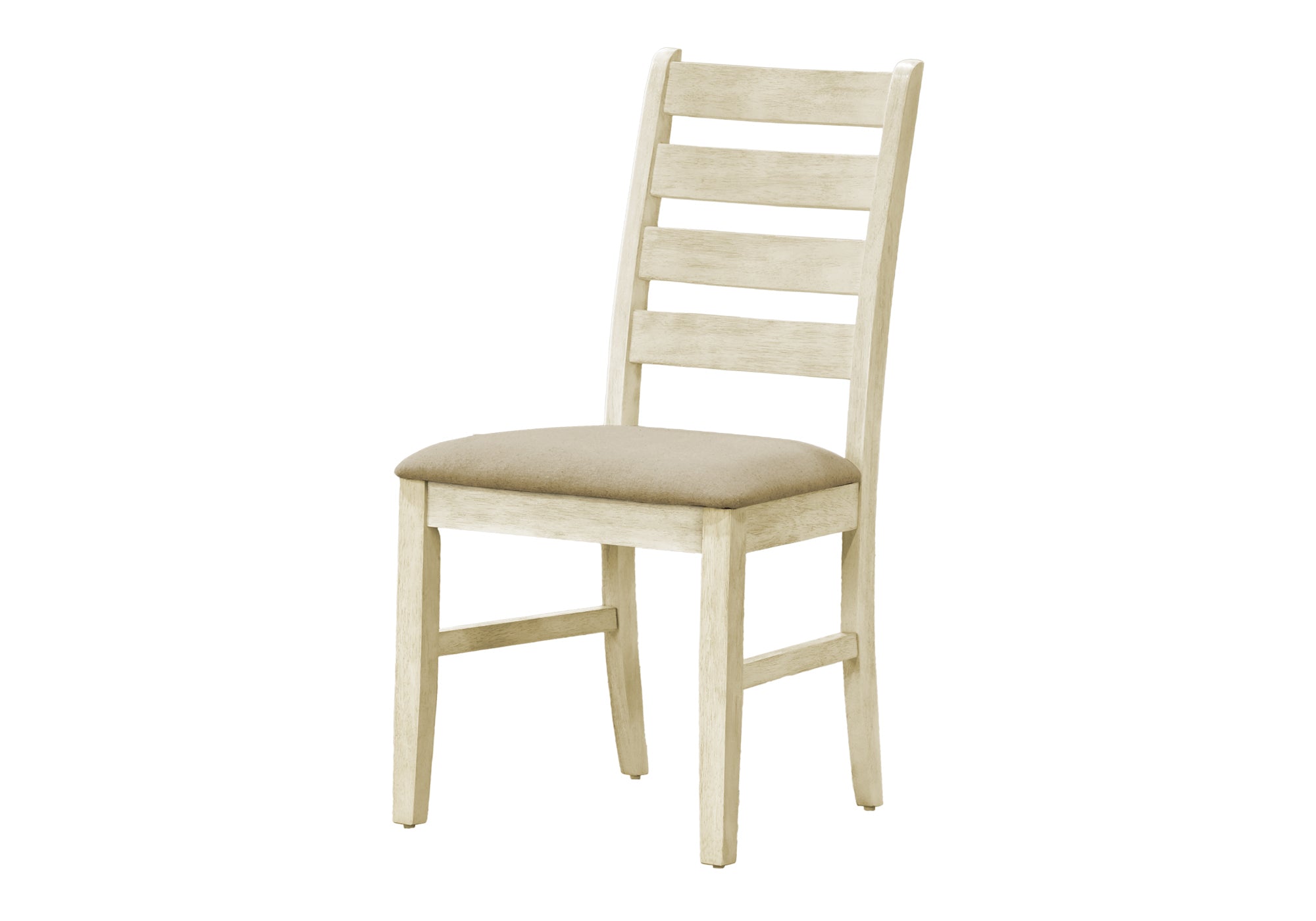 MN-U281336    Dining Chair, 38" Height, Dining Room, Kitchen, Set Of 2, Side, Upholstered, Antique White, Beige Linen Look, Transitional
