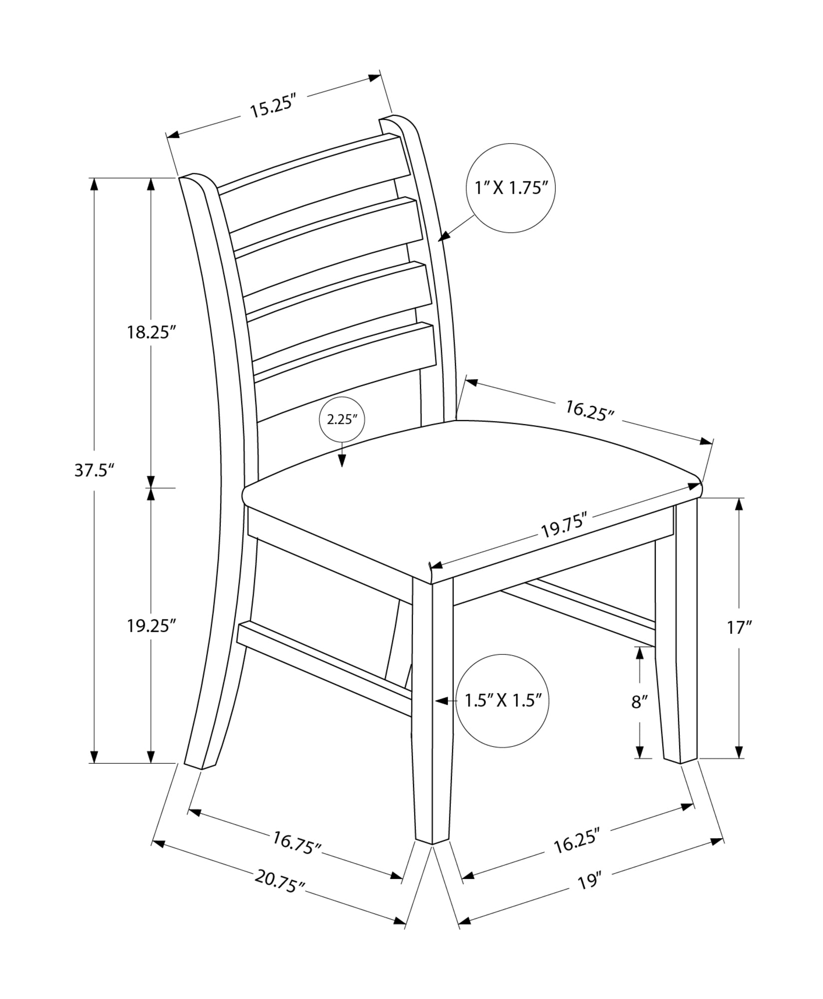 MN-U281336    Dining Chair, 38" Height, Dining Room, Kitchen, Set Of 2, Side, Upholstered, Antique White, Beige Linen Look, Transitional