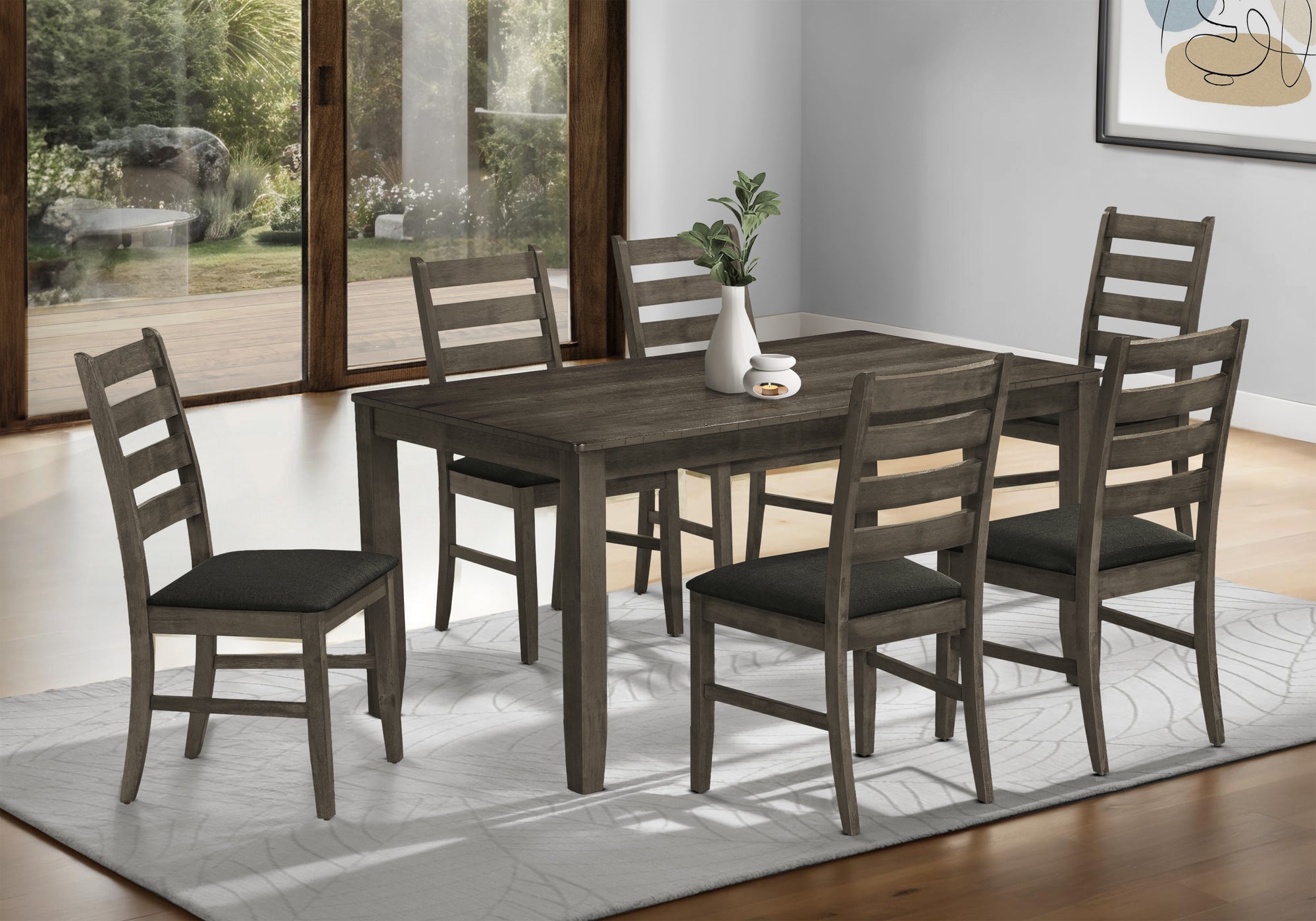 MN-U271346    DINING TABLE - ANTIQUE GREY VENEER 36"X 60"