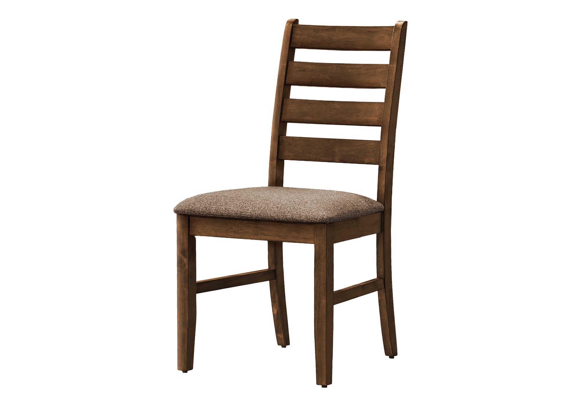 MN-U281355    Dining Chair, 38" Height, Dining Room, Kitchen, Set Of 2, Side, Upholstered, Brown Fabric, Antique Cherry, Transitional