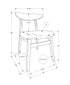 MN-X551365    Dining Chair, 32" Height, Set Of 2, Side, Upholstered, Kitchen, Dining Room, Dark Walnut, Beige Fabric, Modern