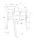 MN-531367    Dining Chair, 32" Height, Set Of 2, Side, Upholstered, Dining Room, Kitchen, Dark Walnut, Sand Fabric, Mid Century, Modern