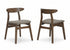 MN-541368    Dining Chair, 30" Height, Set Of 2, Side, Upholstered, Kitchen, Dining Room, Dark Walnut, Brown Fabric, Mid Century, Modern